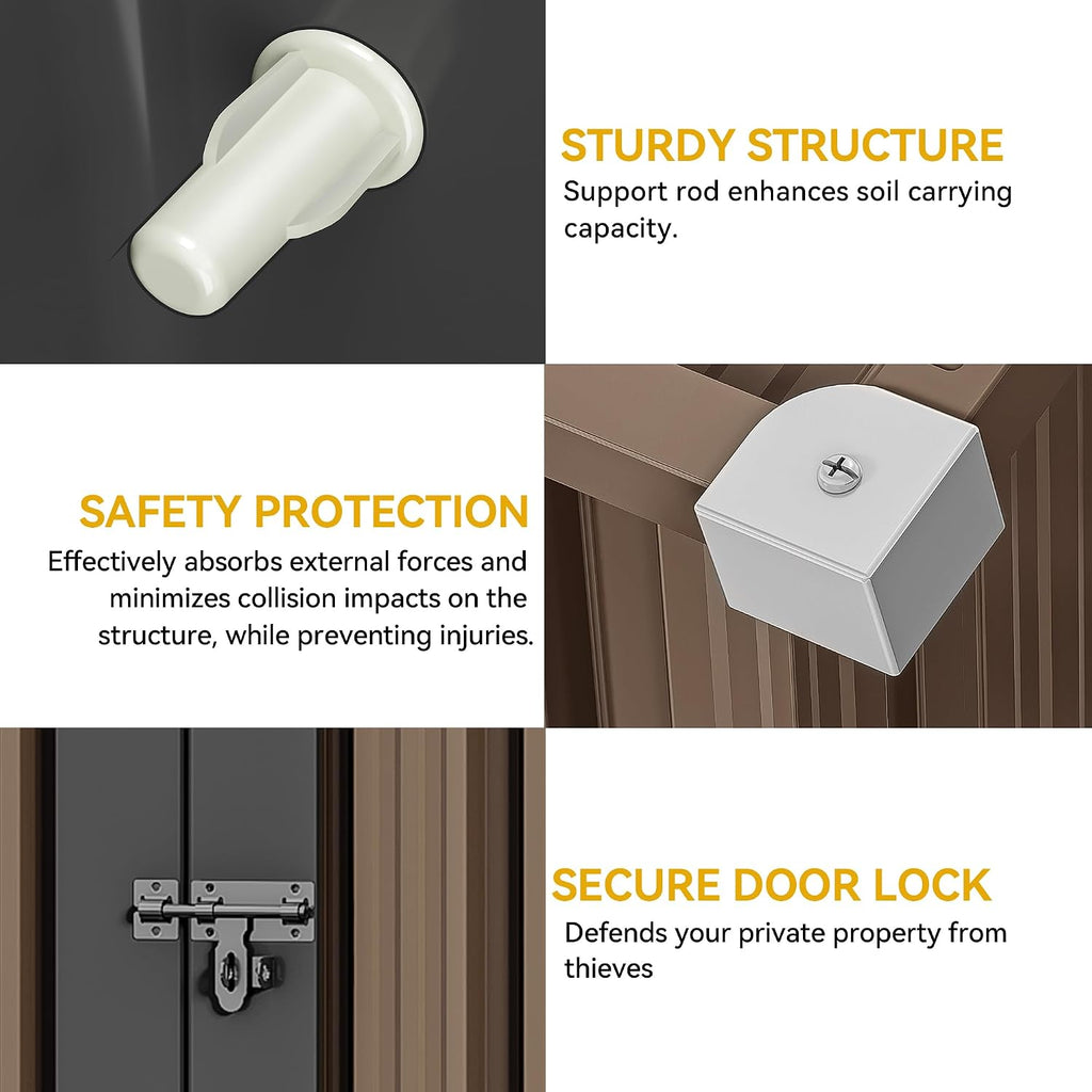 DWVO 6' x 4' Outdoor Storage Shed, Large Metal Tool Sheds, Heavy Duty Storage House with Lockable Doors & Air Vent for Backyard Patio Lawn to Store Bikes, Tools, Lawnmowers,Brown