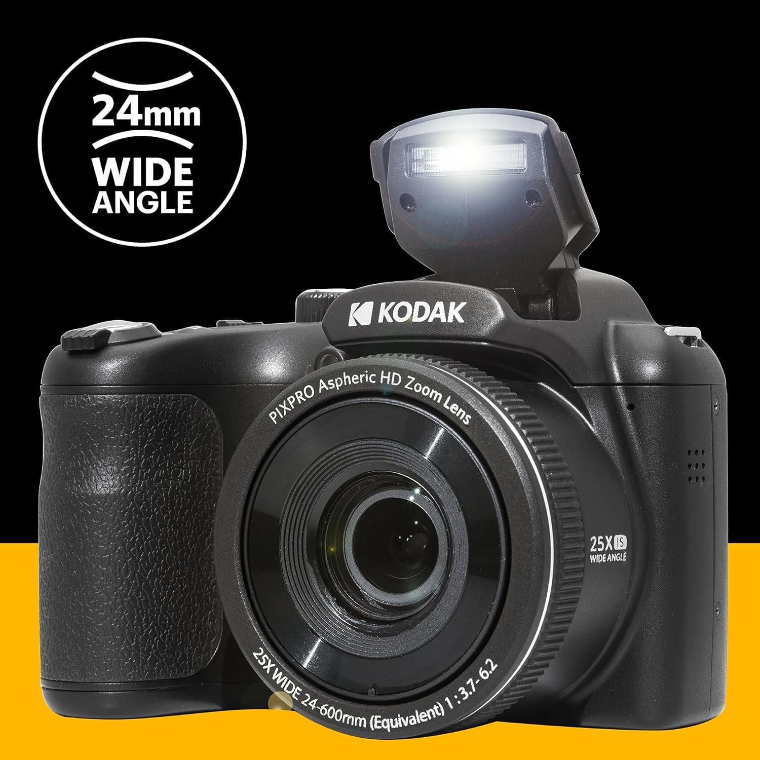 Kodak PIXPRO AZ255 Digital Camera (Black) Bundle with 32GB Memory Card (2) + Digital Camera/Video Case (4 Items)