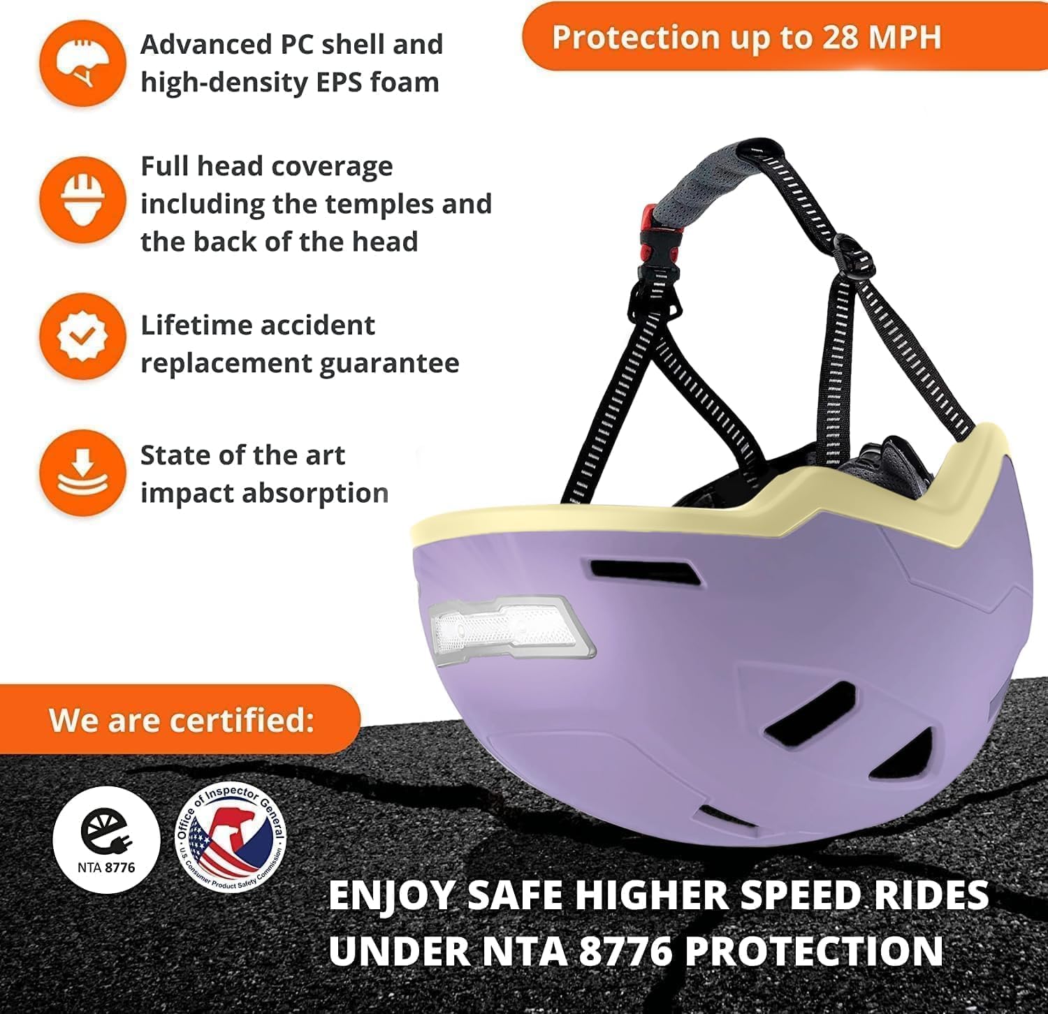 XNITO Kid Bike Helmets for Boys and Girls | Fit Head 51-54cm Circumference | CPSC & NTA-8776 Dual Certified | Multi-Sport Helmets with LED Lights, Magnetic Buckle, Detachable Visor