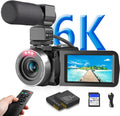 VETEK Video Camera Camcorder, 6K 64MP IR Night Vision Vlogging Camera 18X Zoom WiFi Digital Camera for YouTube 3.0'' Touch Screen Recorder with 32GB SD Card, Microphone & 2.4G Remote Control