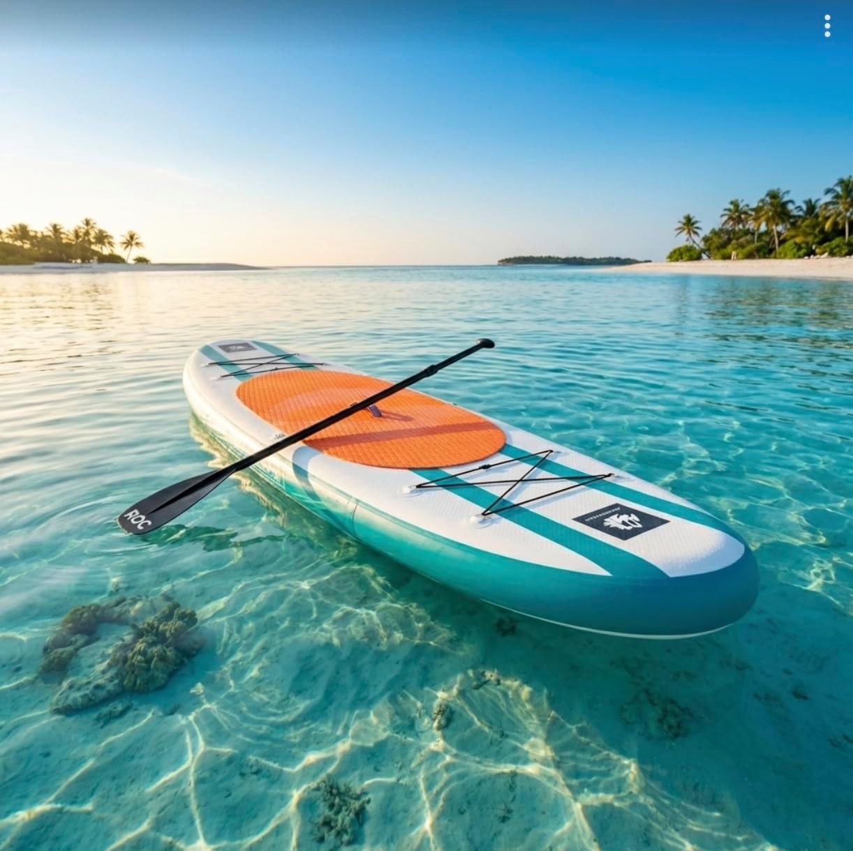 ROC Inflatable Stand Up Paddle Board with Premium SUP Paddle Board Accessories, Wide Stable Design, Non-Slip Comfort Deck for Youth & Adults