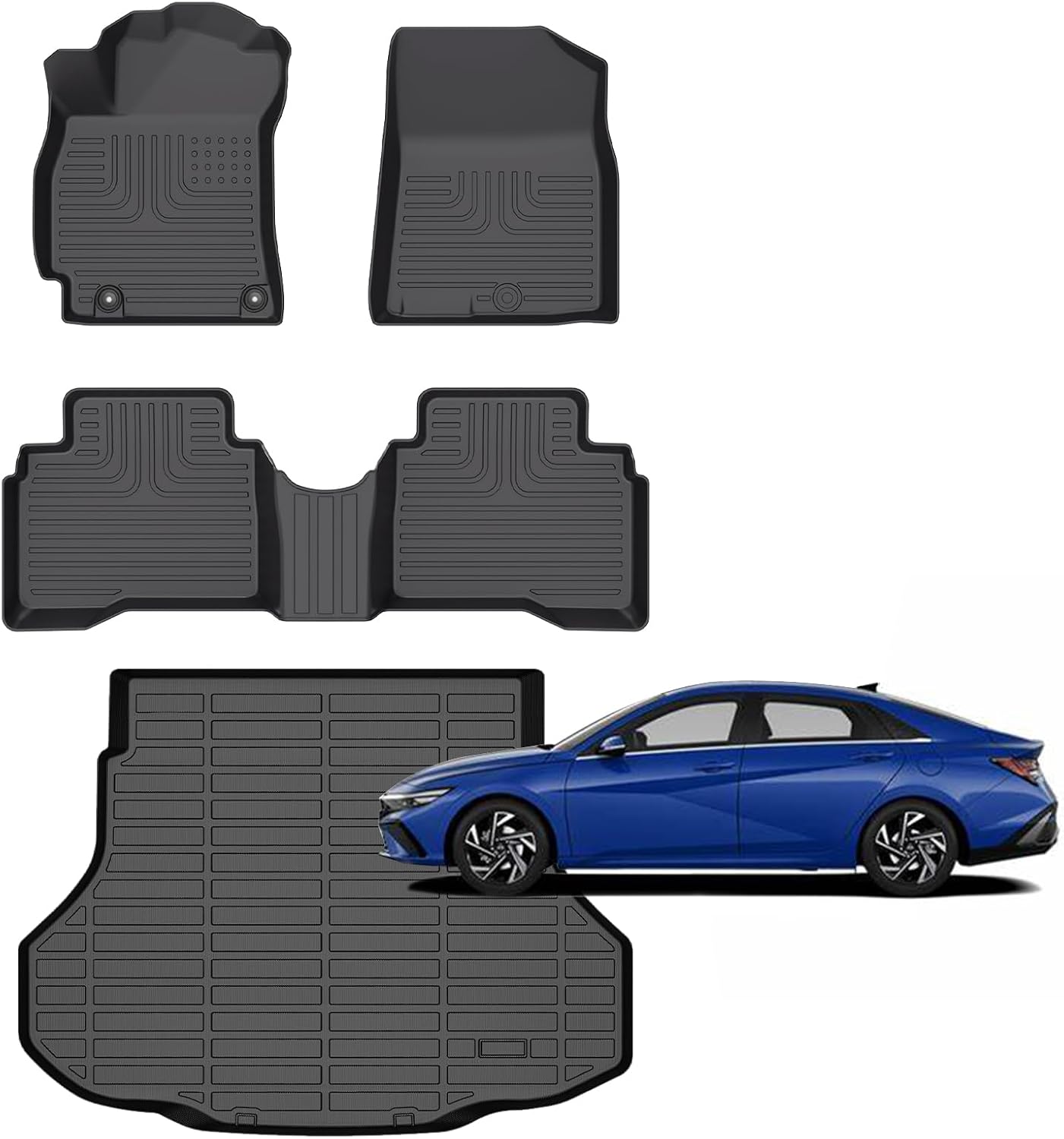for Hyundai Elantra Hybrid Floor Mats 2026 2025 2024-2021,Car Mats for Hyundai Elantra Hybrid All Weather Floor Mats Cargo Floor Liner Accessories 2021-2025