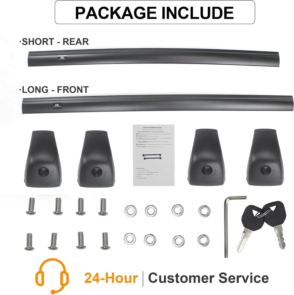 Heavy Duty Roof Rack Cross Bars, Replacement for Hyundai Santa Cruz 2021-2025 SE SEL Premium Night Limited, Aircraft Aluminum Black Matte with Anti-Theft Locks Max Loading Up to 300 LB