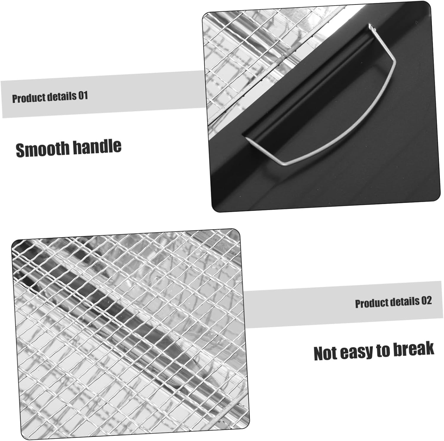 Yardwe 1Set Portable Bbq Grill with Detachable Mesh Net and Pan Barbecue Rack for Camping and Outdoor Picnics Easy to Clean Durable Safe Bbq Tool