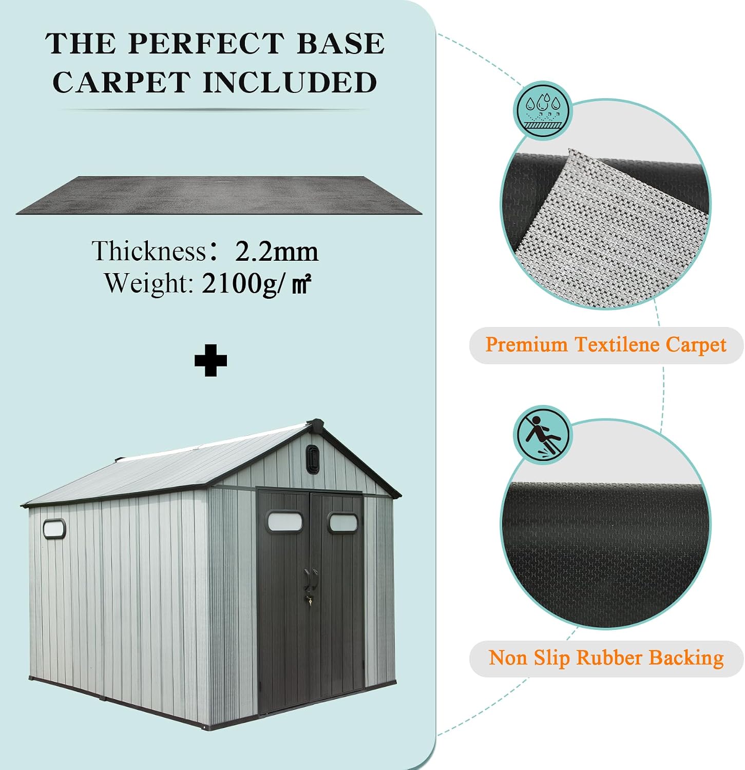 Domi 8' x12' Outdoor Resin Storage Shed with Lockable Door, Waterproof Outside Sheds with Windows & Vents, Heavy-Duty Plastic Tool Storage Shed for Patio Furniture, Lawn Mower, Bike