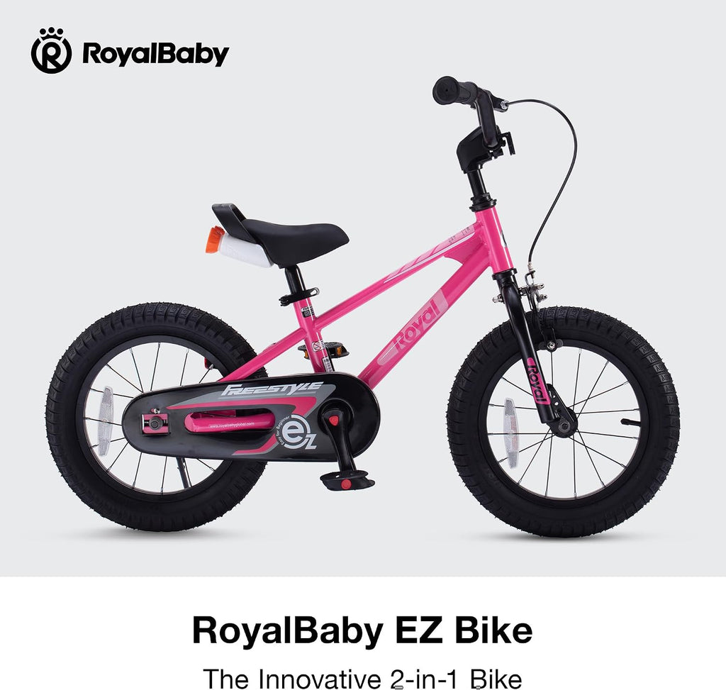 RoyalBaby EZ Kids Bike 12 14 16 18 20 Inch Balance Pedal 2-in-1 Training Bicycle Boys Girls Ages 3 to 12 Years Easy Learn for Beginners