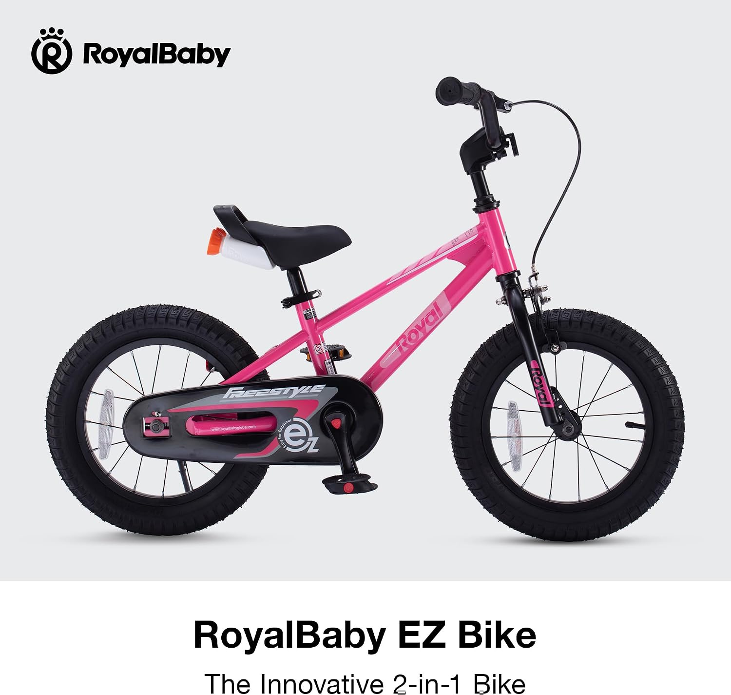 RoyalBaby EZ Kids Bike 12 14 16 18 20 Inch Balance Pedal 2-in-1 Training Bicycle Boys Girls Ages 3 to 12 Years Easy Learn for Beginners