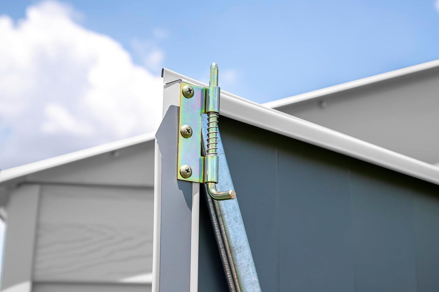 Arrow Select 6' x 4' Outdoor Lockable Steel Storage Shed Building, Flute Grey