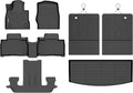 Binmotor-for Ford Explorer 6 Seat Captain Chairs 2020-2025 2026, All Weather Car Floor Mats and Cargo Liner Seatback Cargo Set, Waterproof TPE Car Mats for Explorer Accessories-Black