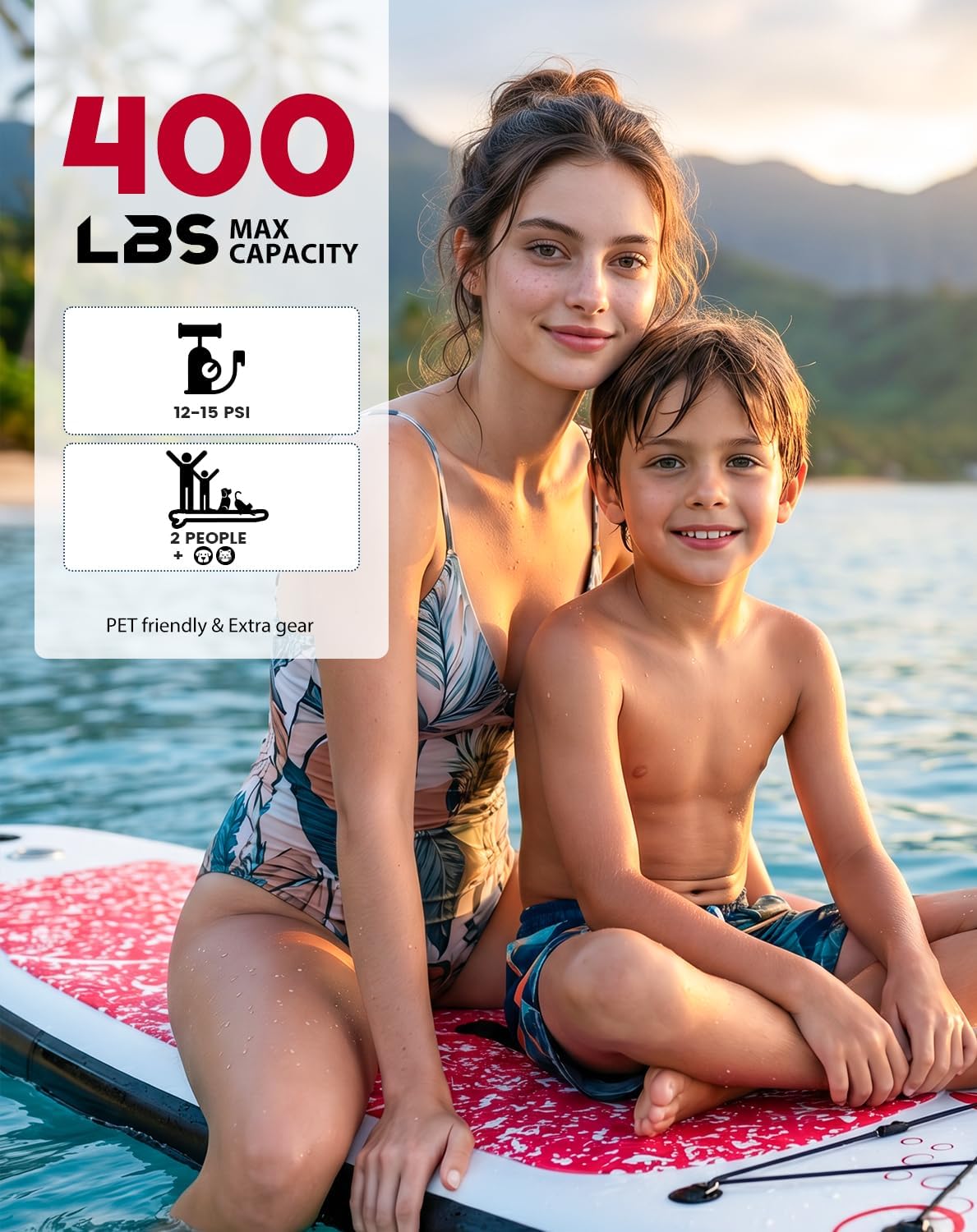 FEATH-R-LITE Inflatable Ultra-Light 10'×30''/10'6''×33'' Stand Up Paddle Board for All Skill Levels with Premium SUP Paddleboard Accessories,Non-Slip Comfort Deck for Youth & Adults