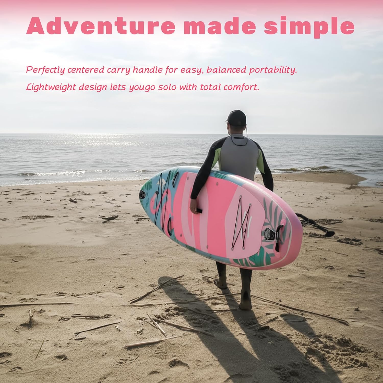 Quashley Inflatable Paddle Board Extra Wide Stand Up Paddleboards 11'×34' with All Premium Paddle Board Accessories,Inflatable SUP for Adults/Family,Beginner-Friendly,Removable Fin,Hand Pump