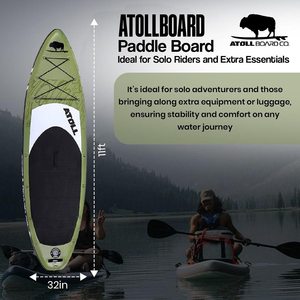 Atoll Inflatable Paddle Board with Premium SUP Stand Up Paddle Board Accessories & Back Pack, Non-Slip Comfort Deck for Unisex Adult