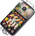 Korean BBQ Grill Portable Electric Grill, Indoor electric bbq grill Electric Grill Indoor Hot Pot 5 Speed Fire Adjustment,Separate Dual Temperature Contral,Korean BBQ Grill Non-Stick Electric Barbecue