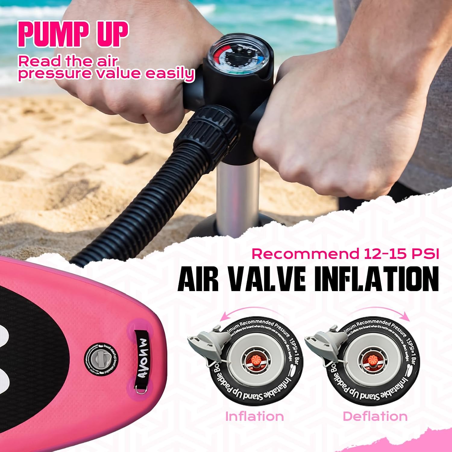 11' Inflatable Stand Up Paddle Board, 34' Extra Wide Stable iSUP for Adults & Youth, with Camera Mount & Premium Accessories, Non-Slip Deck for All Skill Levels