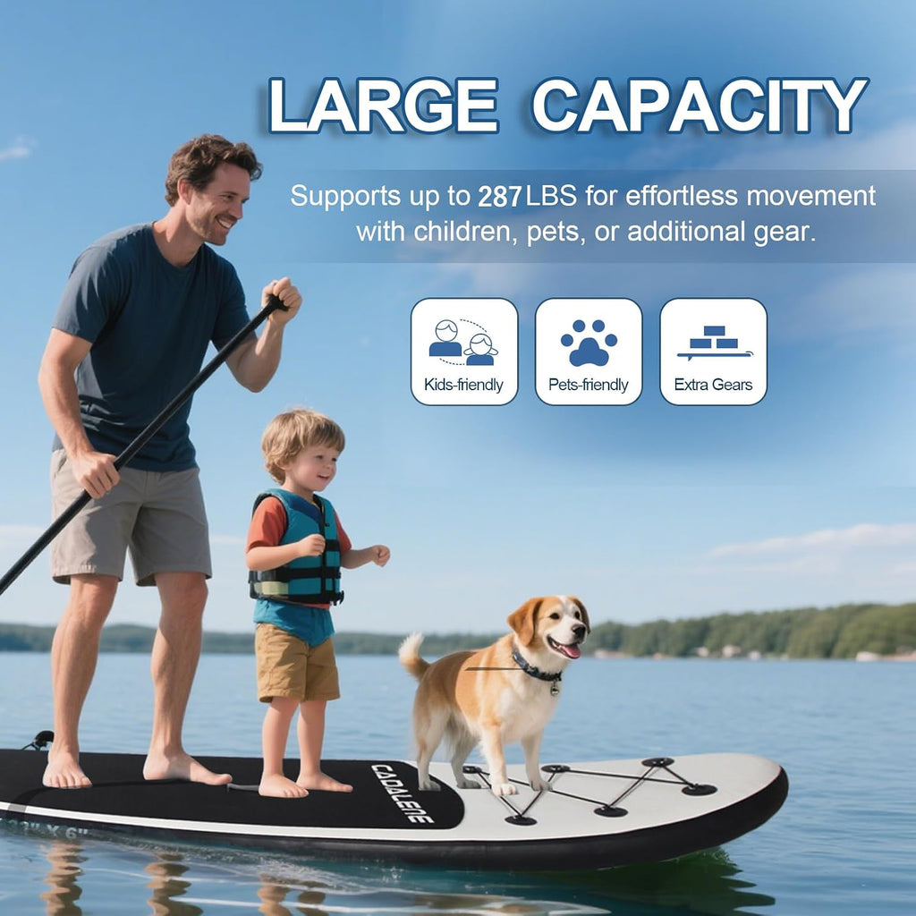Inflatable Stand Up Paddle Board with SUP Accessories, Anti-Slip EVA Deck, Family-Friendly SUP Boards for Adults & Youth of All Skill Levels, Versatile Yoga Paddle Board