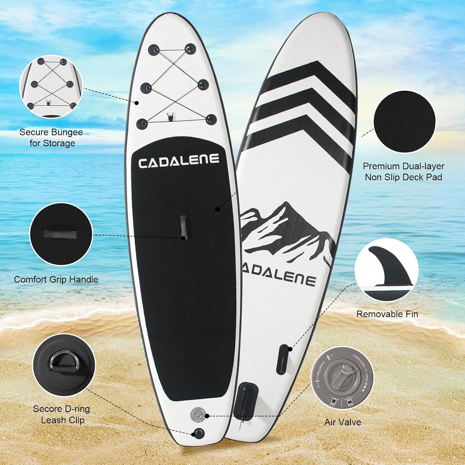 Inflatable Stand Up Paddle Board with SUP Accessories, Anti-Slip EVA Deck, Family-Friendly SUP Boards for Adults & Youth of All Skill Levels, Versatile Yoga Paddle Board