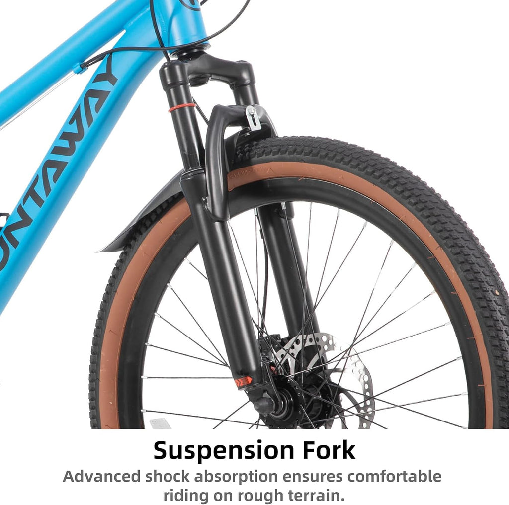 KEANO Huntaway 20 24 Inch Kids Bike for Boys & Girls Ages 7-12 Years Hardtail Mountain Bike for Kids with Aluminum Frame and 7-Speed Drivetrain Children Bicycle