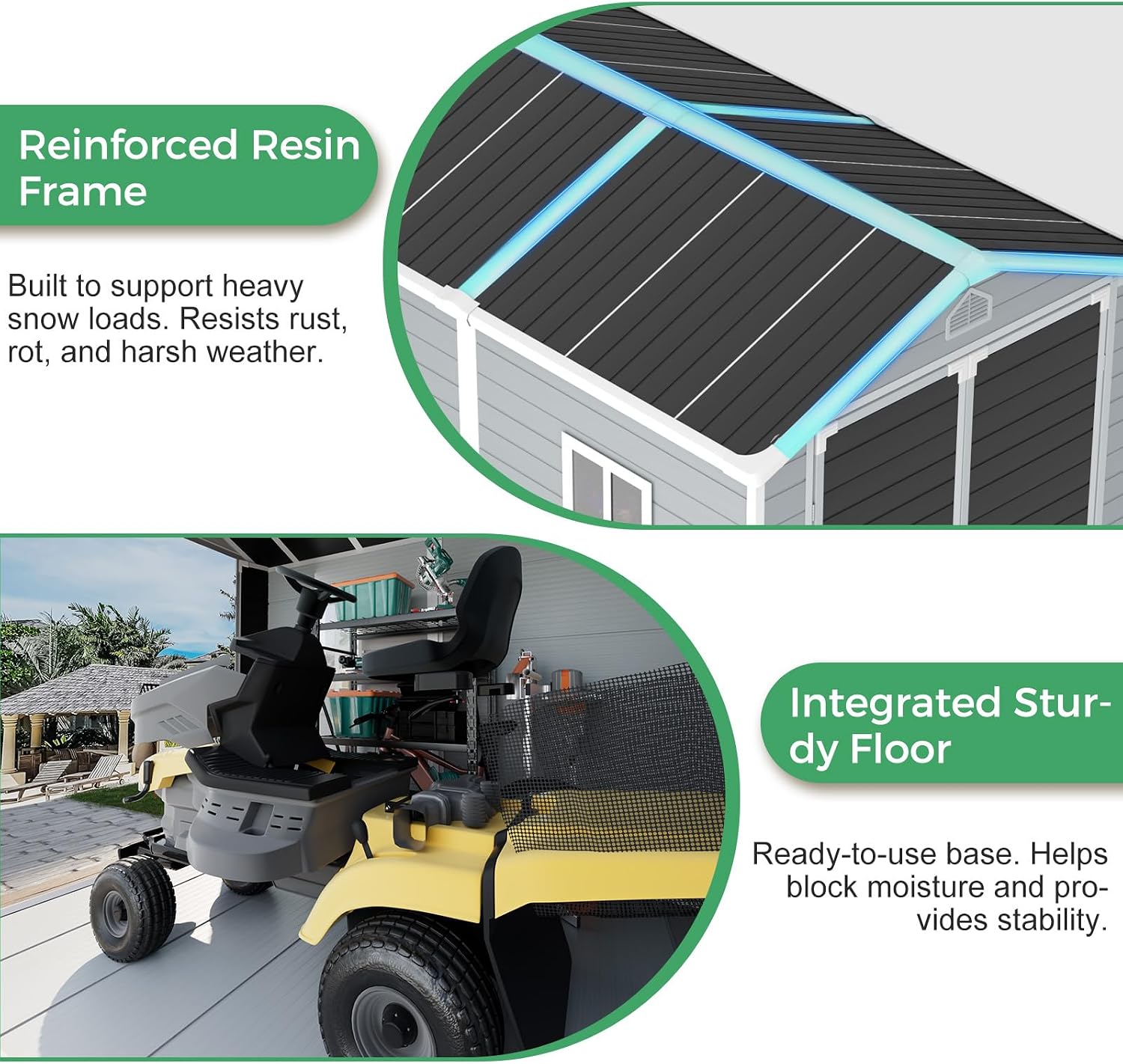 6x8 FT Plastic Resin Shed with Floor, All-Weather Storage Sheds Outdoor with Floor and Window Easy to Install, Large Plastic Sheds & Outdoor Storage for Garden Backyard Patio, Dove Grey