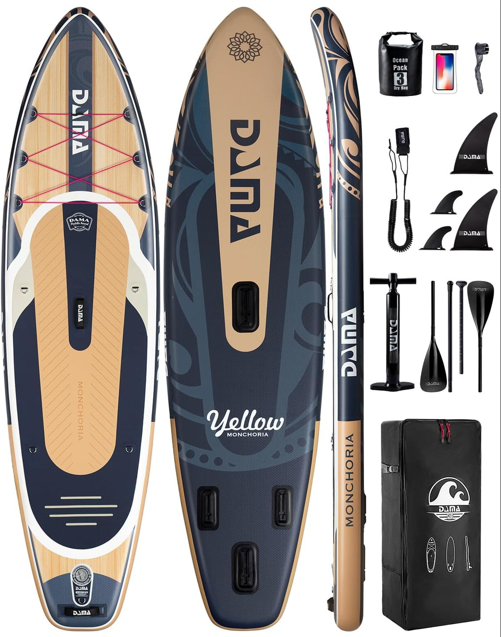 DAMA 11'*34'*6' Stand Up Paddle Board, Inflatable Paddle Board,Inflatable Paddle Boards for Adults w/a Wide, Smooth and Non Slip Deck, Versatile Styles, Suitable for Adults