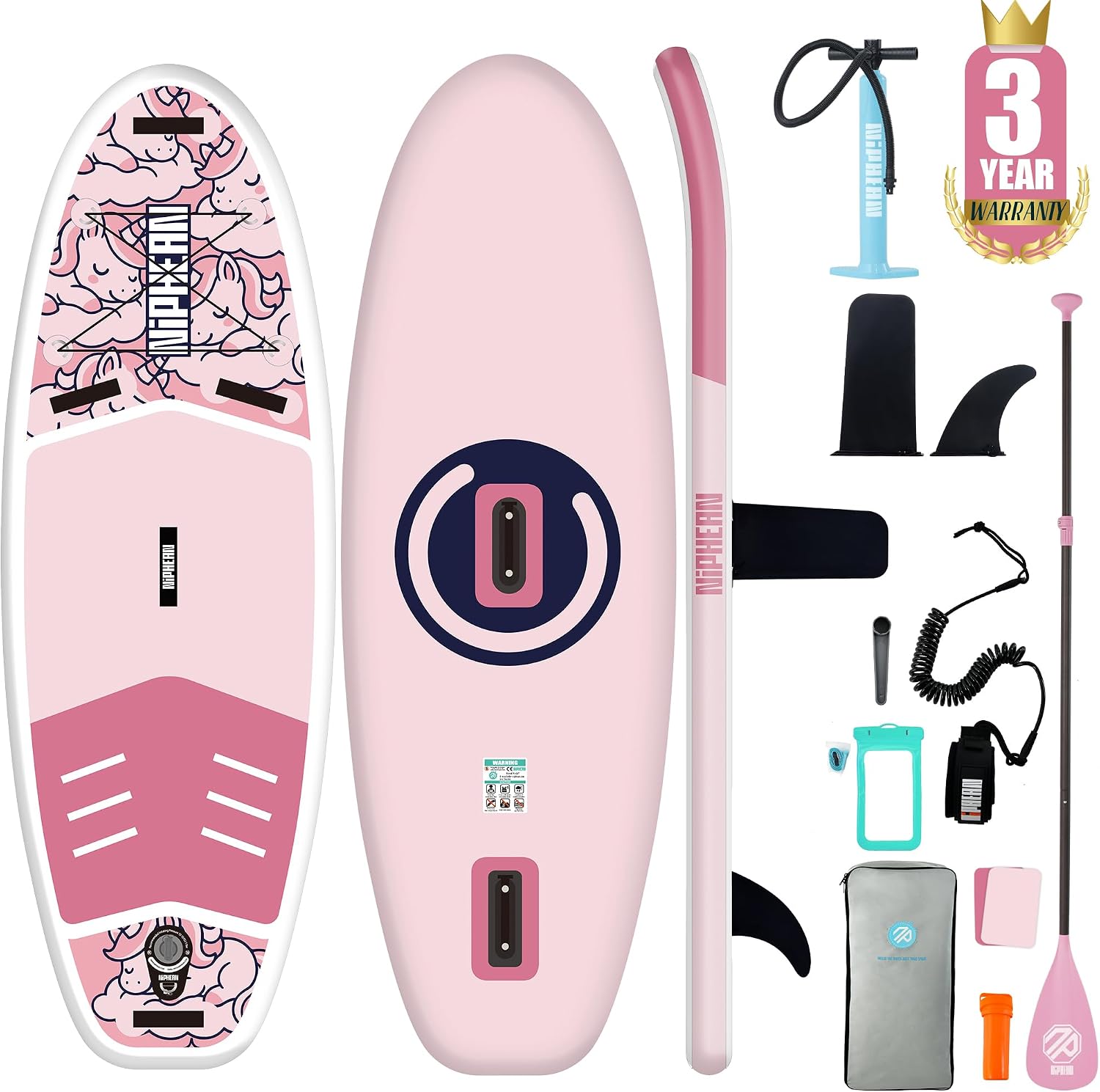 Niphean（Ultra-Light） Inflatable Paddle Board with StabilTrac Fin and Durable SUP Accessories, 10' Stand Up Paddle Boards for Adults & Youth, Versatile Yoga Paddle Board, Gift Ideas