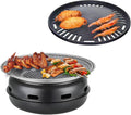AIZYR Cast Iron BBQ Grill Portable Charcoal Barbecue Grill, Tabletop Outdoor Camping Grill Round Carbon Grill Stove for Patio Garden Travel,Large