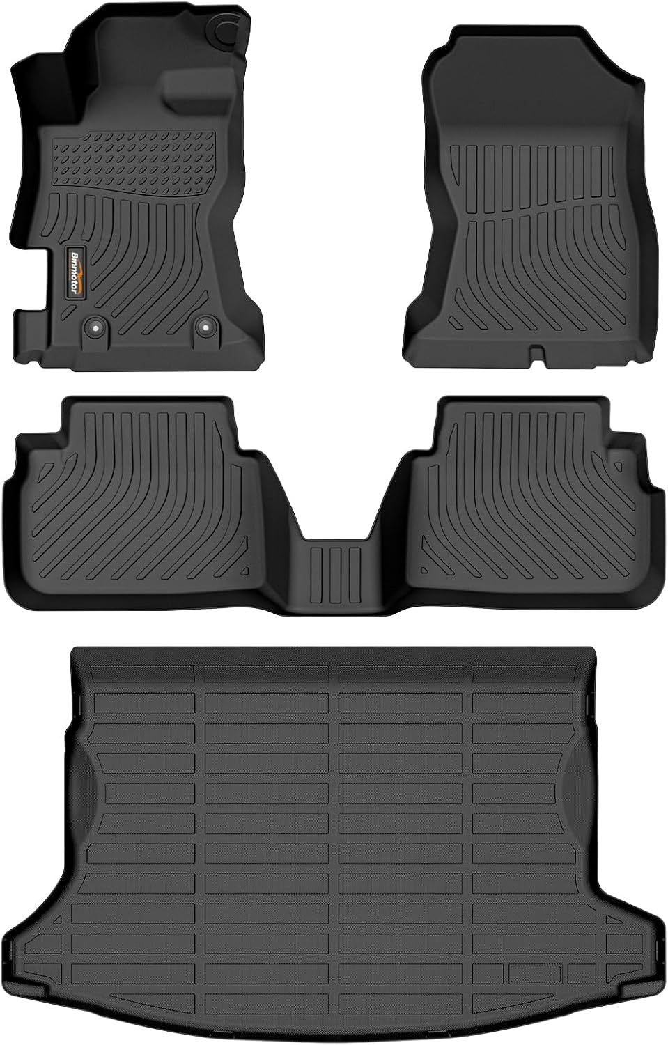 Binmotor-for Subaru Crosstrek 2018-2023 & Subaru Impreza 2017-2023 (Only for Fuel Models) All Weather Floor Mats & Cargo Liner, Car Mats for for Crosstrek Accessories-Black