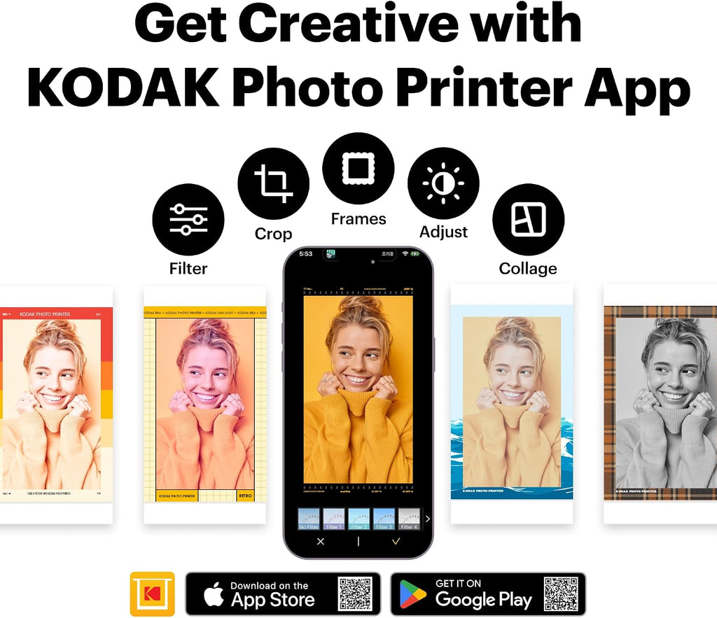 KODAK Dock Plus 4x6'' Photo Printer, 10 Sheets, Docking & Bluetooth Smartphone Printer for iPhone & Android, Instant Color Prints, 4PASS Dye Sublimation