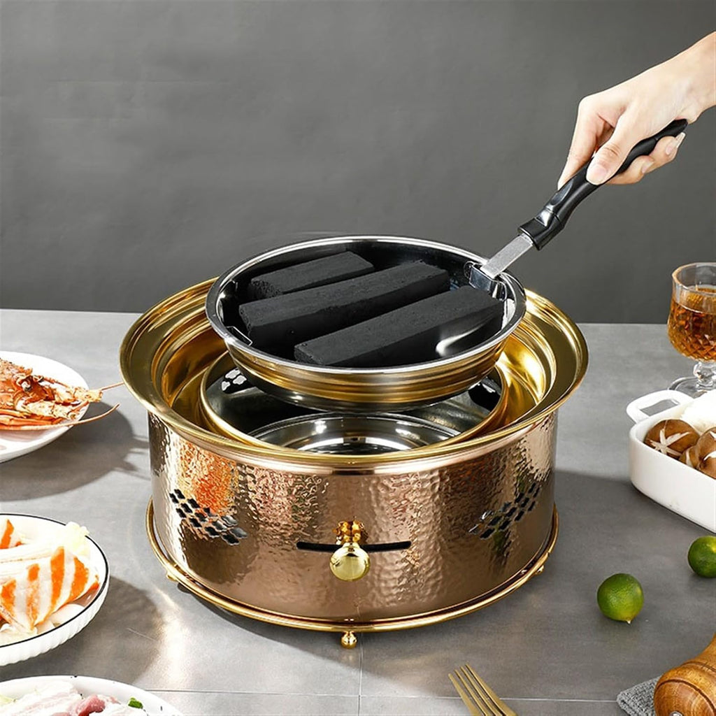 Charcoal Grill,Indoor BBQ Grill,Portable Charcoal Stove, Non Stick Tabletop BBQ Grill, Korean BBQ Grill for Household Outdoor Cooking Camping Tailgating, Smokeless Fried Roasted Cooking Brewing Tea C