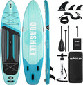 Quashley Inflatable Stand Up Paddle Board,Inflatable Paddleboards 32/34 Inch Wide,All Around SUP for Beginners with Lightweight Paddle,Hand Pump,Backpack,Leash,Durable & Portable iSUP Board