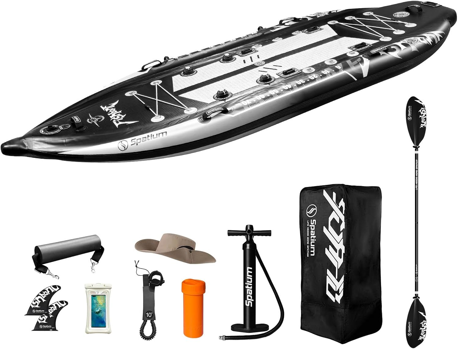 Spatium Triple Chamber Fishing Board SUP Inflatable Stand Up Paddle Board 11'*48'*6',Fishing Kayak with Premium Accessories 2 Fishing Rod Holders
