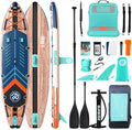 Niphean PRO (Extra Large) Inflatable Paddle Board with Seat, 11'6'/12'6' Stand Up Paddle Board with Pressure Gauge, StabilTrac Fin, Upgraded All-Round/Touring SUP for Adult Adventures, 2+1 Person