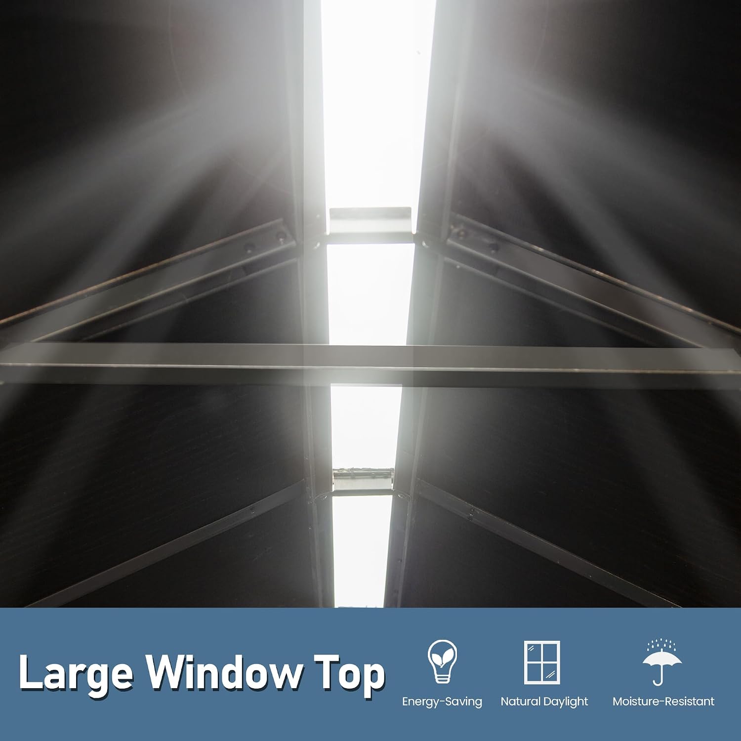Domi 8x16 FT Outdoor Resin Storage Shed, All-Weather Double-Wall Storage Building with Lockable Doors and Ventilated Roof, Ideal for Lawn Tools, Bikes, Mowers, and Pool Equipment, Grey