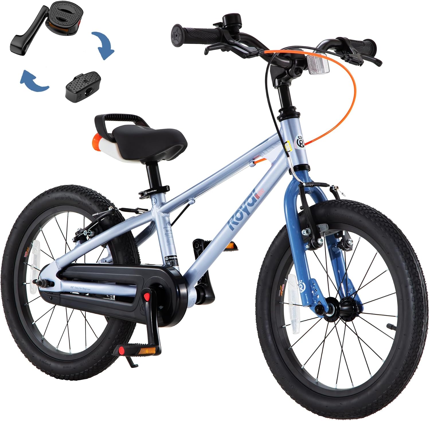 RoyalBaby EZ Kids Bike 12 14 16 18 20 Inch Balance Pedal 2-in-1 Training Bicycle Boys Girls Ages 3 to 12 Years Easy Learn for Beginners