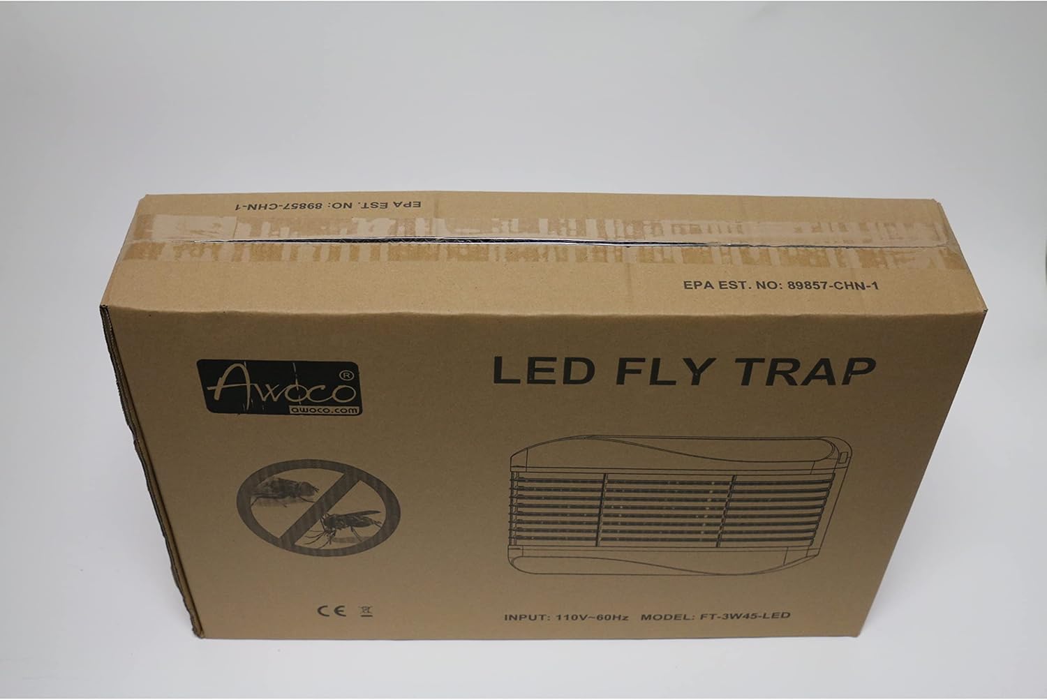 Awoco LED 15W 100V-240V Wall Mount Sticky Fly Trap Lamp with 3 LED UV Lights for Capturing Flies, Mosquitoes, Moths and Flying Insects (Fly Trap)