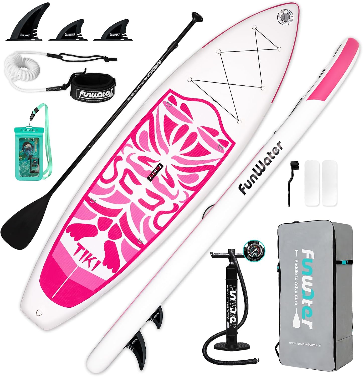 FunWater Inflatable Ultra-Light Stand Up Paddle Board for All Skill Levels with Premium SUP Paddleboard Accessories,Non-Slip Comfort Deck for Youth & Adults