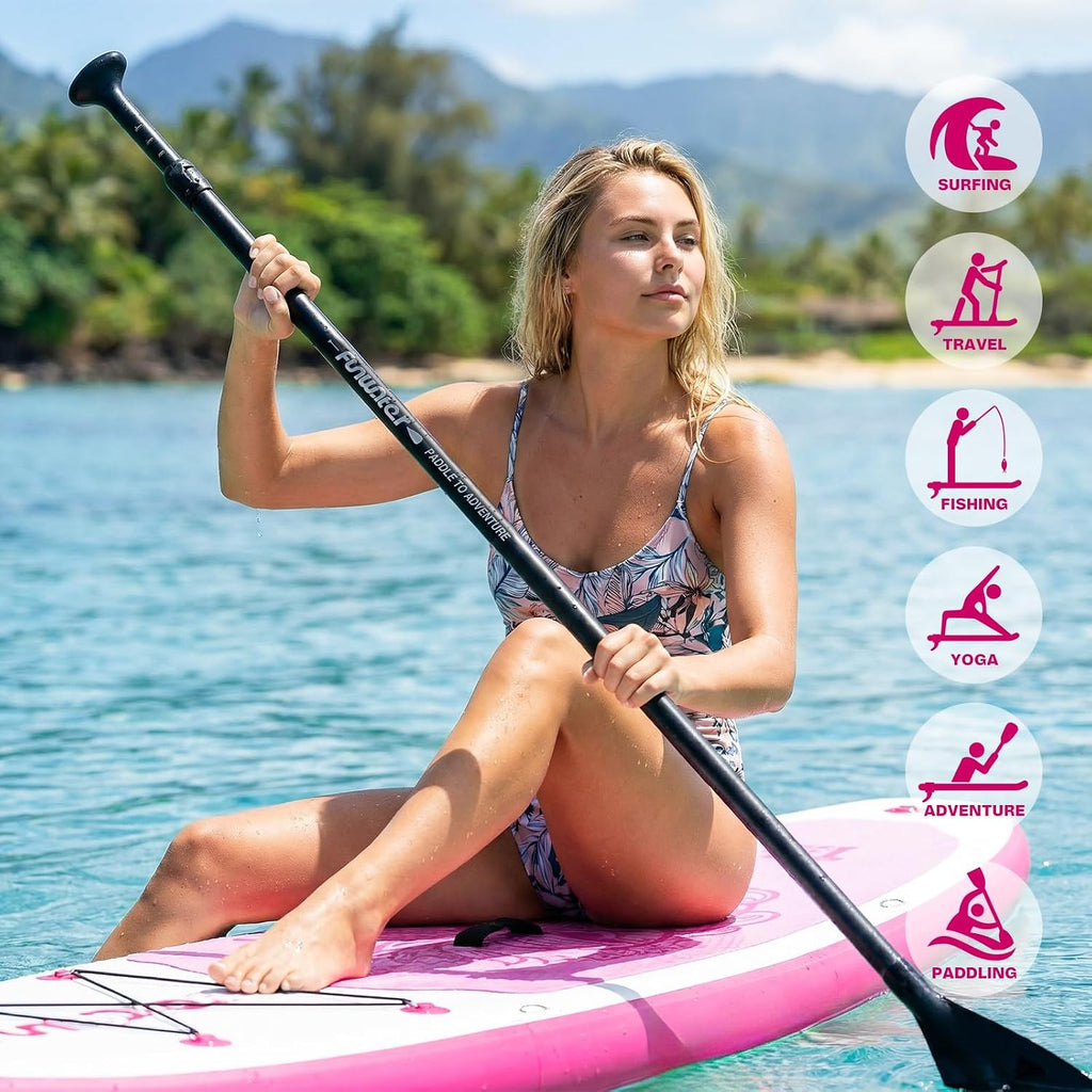 FunWater Inflatable Ultra-Light Stand Up Paddle Board for All Skill Levels with Premium SUP Paddleboard Accessories,Non-Slip Comfort Deck for Youth & Adults