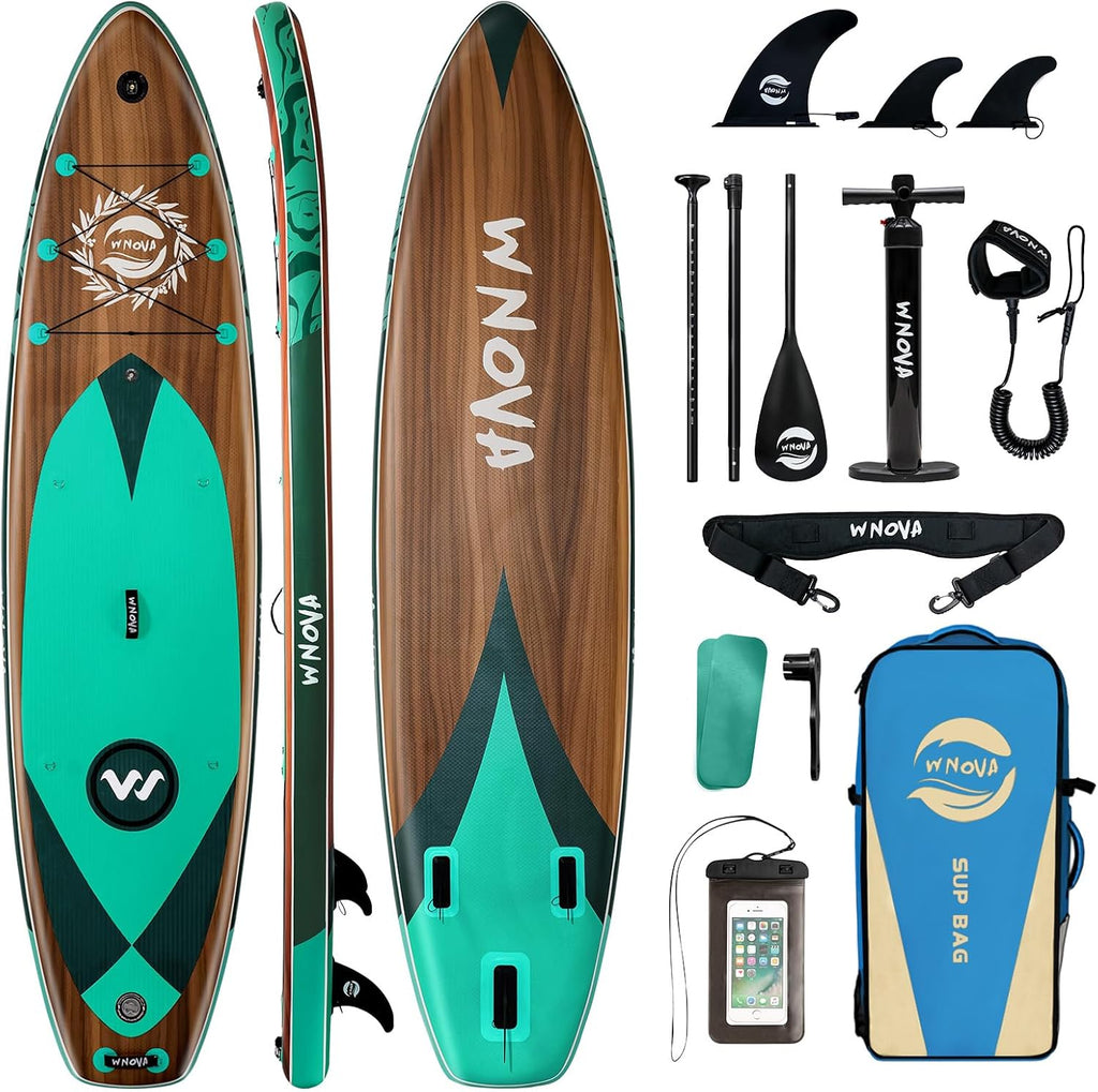 11'6' × 34' Extra Wide Inflatable Stand Up Paddle Board, Stable SUP with Premium SUP Accessories and Non-Slip Comfort Deck for Adults & Youth of All Skill Levels