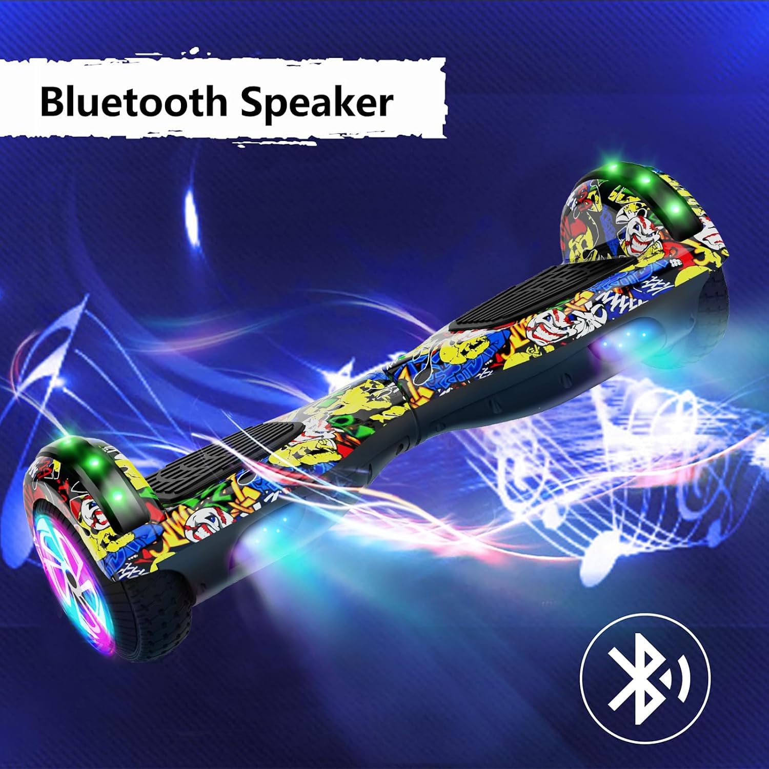 LIEAGLE Hoverboard, 6.5' Self Balancing Scooter Hover Board with Bluetooth Wheels LED Lights for Kids Adults