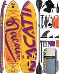 NACATIN 12'/366cm Extra Large Inflatable Stand Up Paddle Board with Seat, Wide 36'/91cm SUP Board for Adults & Family, with Single/Double Paddle, Kayak Seat, Pump, Stable Wide Deck for Beginners