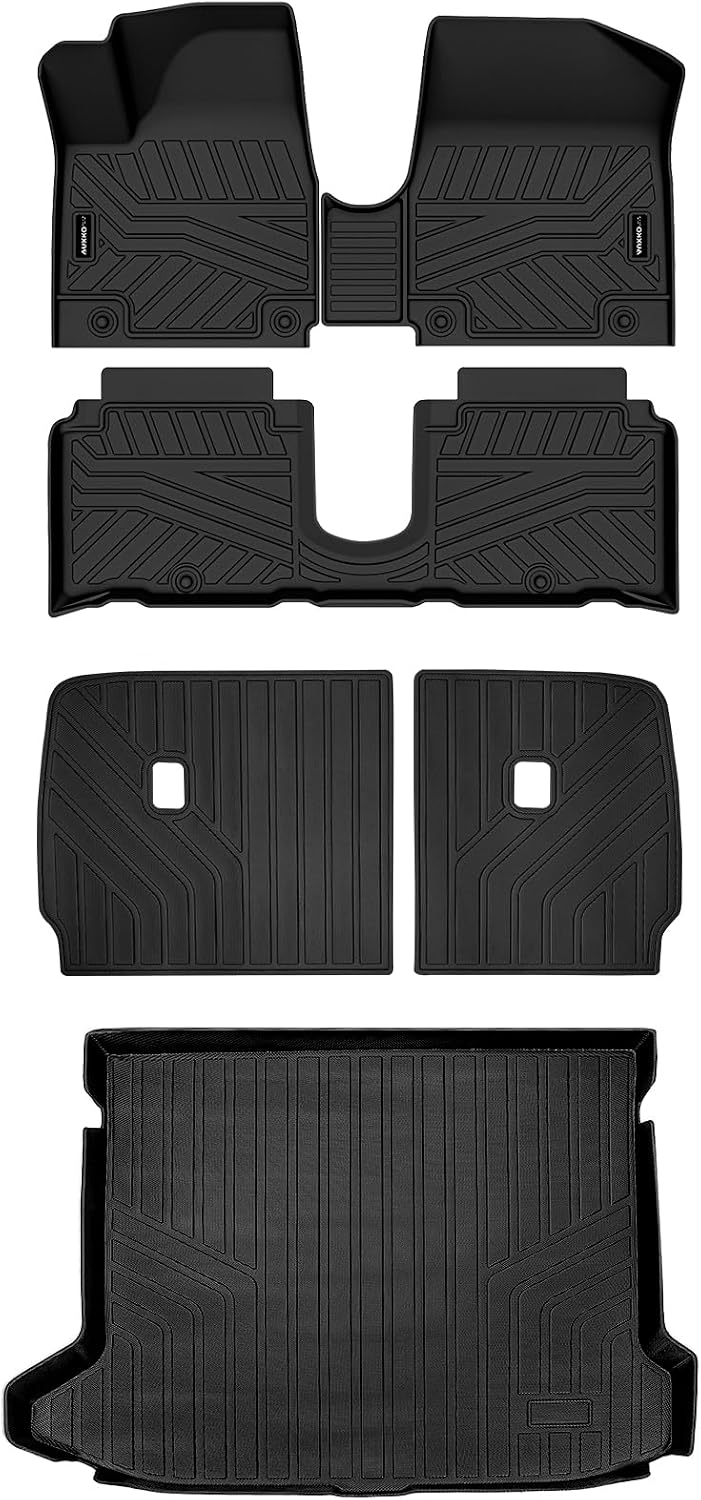 Auxko All Weather Floor Mats Cargo Mat with Backrest Mat for Hyundai Ioniq 5 Limited Movable Center Console 2022-2024 TPE Liners Accessories Guard Odorless Anti-Slip Floor Liners & Trunk Liner