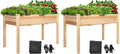VIVOSUN Elevated Wooden Raised Garden Bed, 48 x 24 x 30 Inches, Outdoor Wood Planter Box w Bed Liner and Gloves for Garden, Patio, Balcony, Backyard and Outdoors, 220-Pound Capacity (Pack of 2)