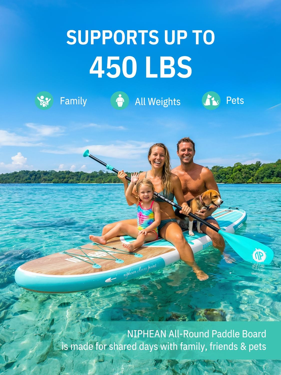 Niphean Inflatable Stand Up Paddle Board with SUP Accessories, Anti-Slip EVA Deck, 10'6'' Inflatable Paddle Boards for Adults & Youth of All Skill Levels