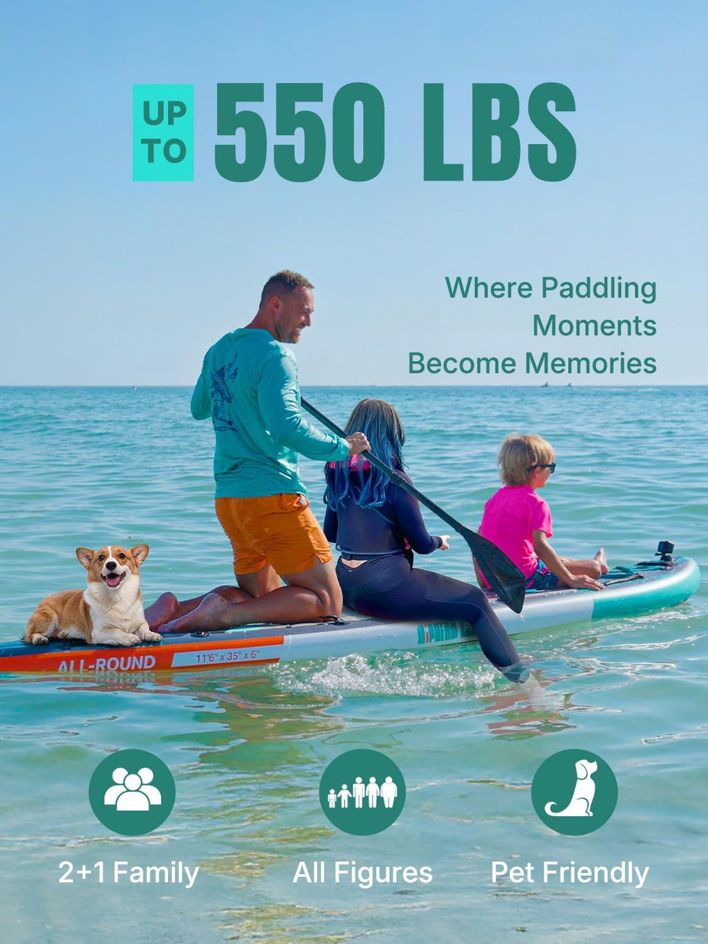 Niphean PRO (Extra Large) Inflatable Paddle Board with Seat, 11'6'/12'6' Stand Up Paddle Board with Pressure Gauge, StabilTrac Fin, Upgraded All-Round/Touring SUP for Adult Adventures, 2+1 Person