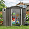 Vongrasig 6x4 FT Outdoor Storage Shed, Metal Graden Shed with Window and Lockable Door, All-Weather Tool Shed for Backyard Garden Patio Lawn, Grey