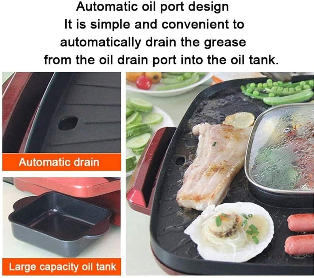 Electric BBQ Grill Indoor 1200W Electric Teppanyaki Top Grill Griddle BBQ Barbecue Camping Party Festival Cook/Frying Pan BBQ Machine