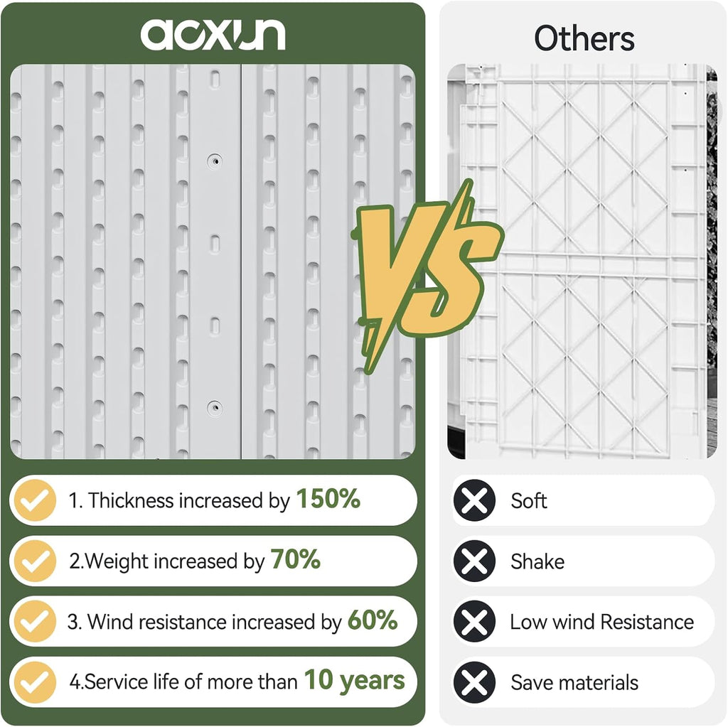 AOXUN Horizontal Storage Sheds 41 Cu.ft, HDPE Outdoor Storage Box 160 Gallon, Waterproof Lockable Resin Deck Box with Spring-Assisted Lid, Patio Storage for Garden, Pool, Cushions, Tools, White