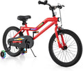 BABY JOY Lighted Kids Bike, 16 18 Inch Children Bicycle with 7-Mode LED Lighted Frame, Headlight, Flash Training Wheels, Dual-Brake, 95% Pre-Assembled, Girls Boys Bike for 4-8 Years