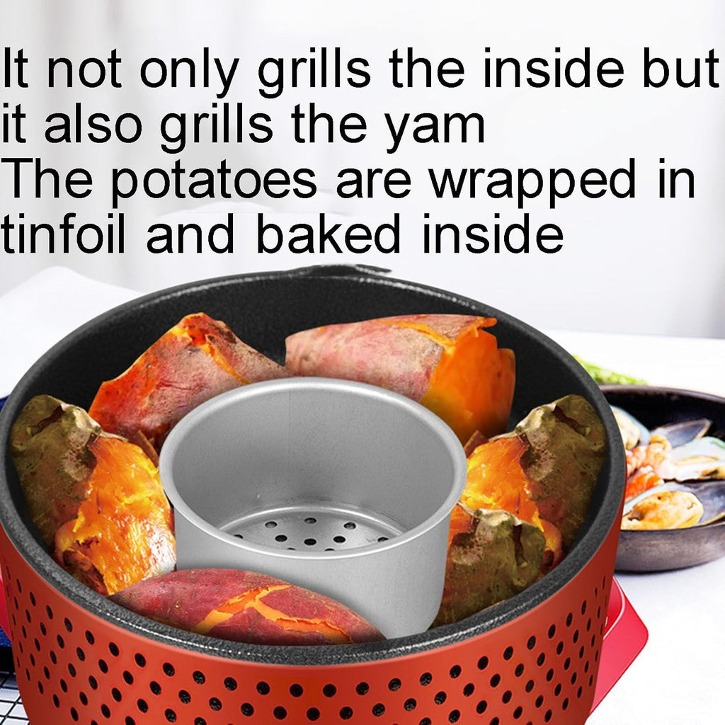Smokeless Korean BBQ Grill, 4.5KG Removable Grill, Unique Ventilation Design, Ideal for Indoor Balcony and Outdoor Barbecue