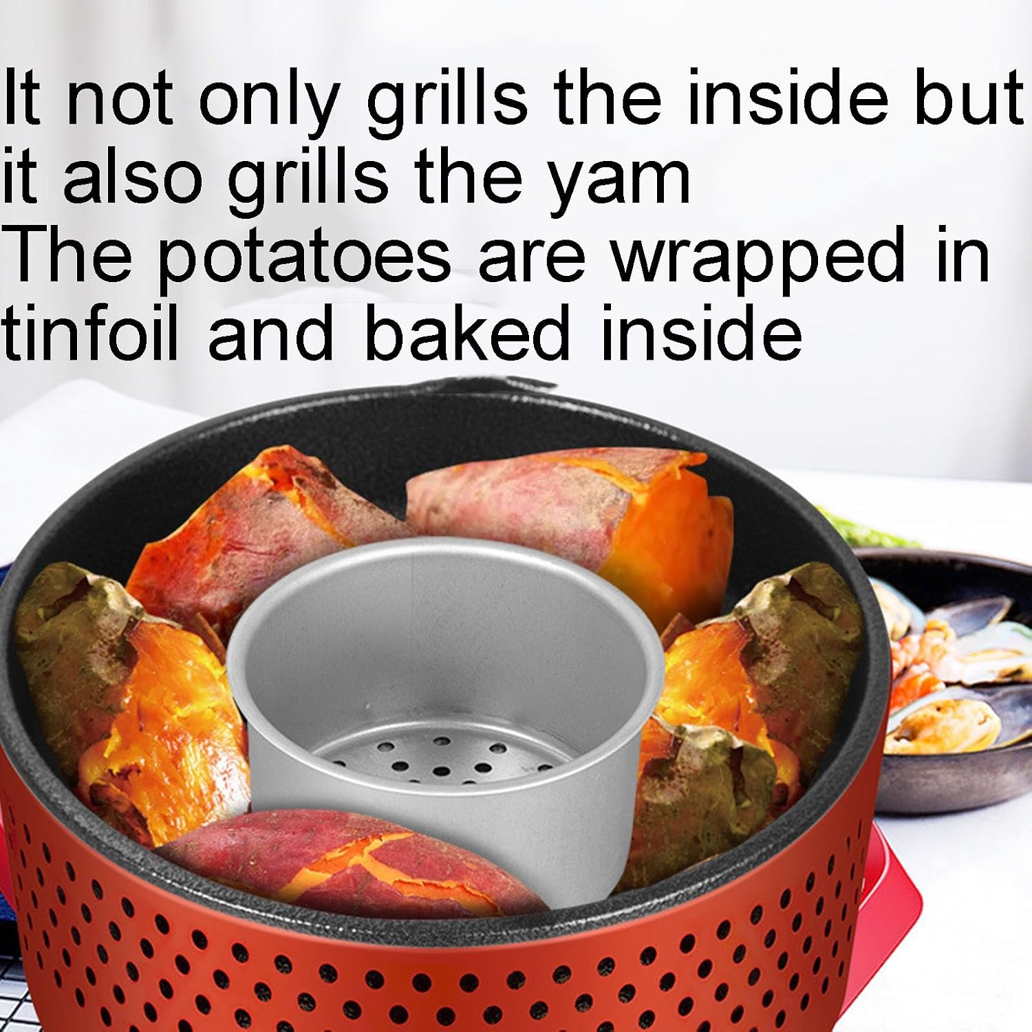 Smokeless Korean BBQ Grill, 4.5KG Removable Grill, Unique Ventilation Design, Ideal for Indoor Balcony and Outdoor Barbecue