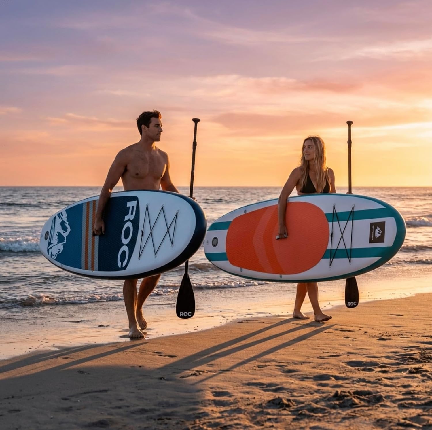 Roc Inflatable Stand Up Paddle Board with Premium SUP Paddle Board Accessories, Wide Stable Design, Non-Slip Comfort Deck for Youth & Adults